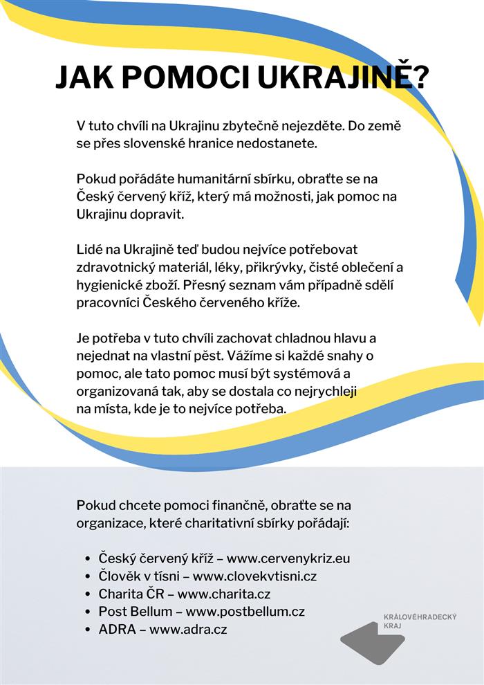 informační letkák, Jak pomoci Ukrajině