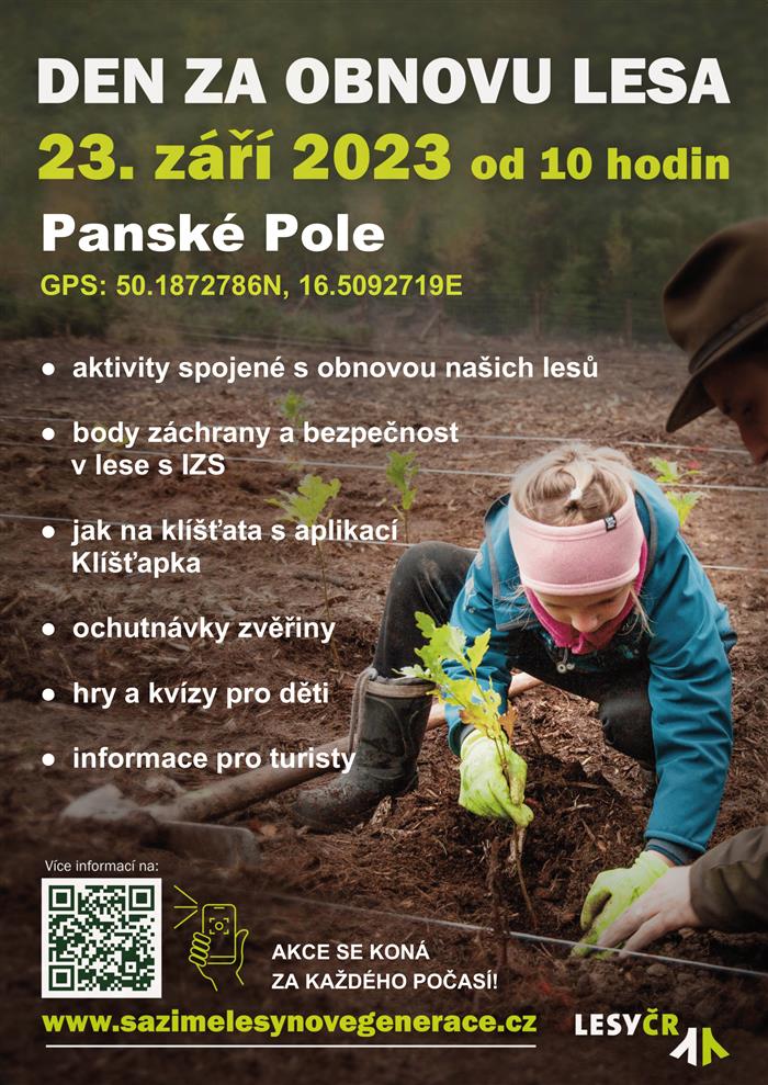 pozvánka, Den za obnovu lesa 2023 - Panské Pole u Rokytnice v Orlických horách