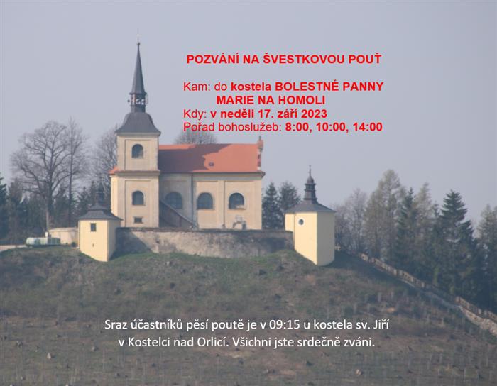 pozvánka na Švestkovou pouť, 17.09.2023 v 9:15