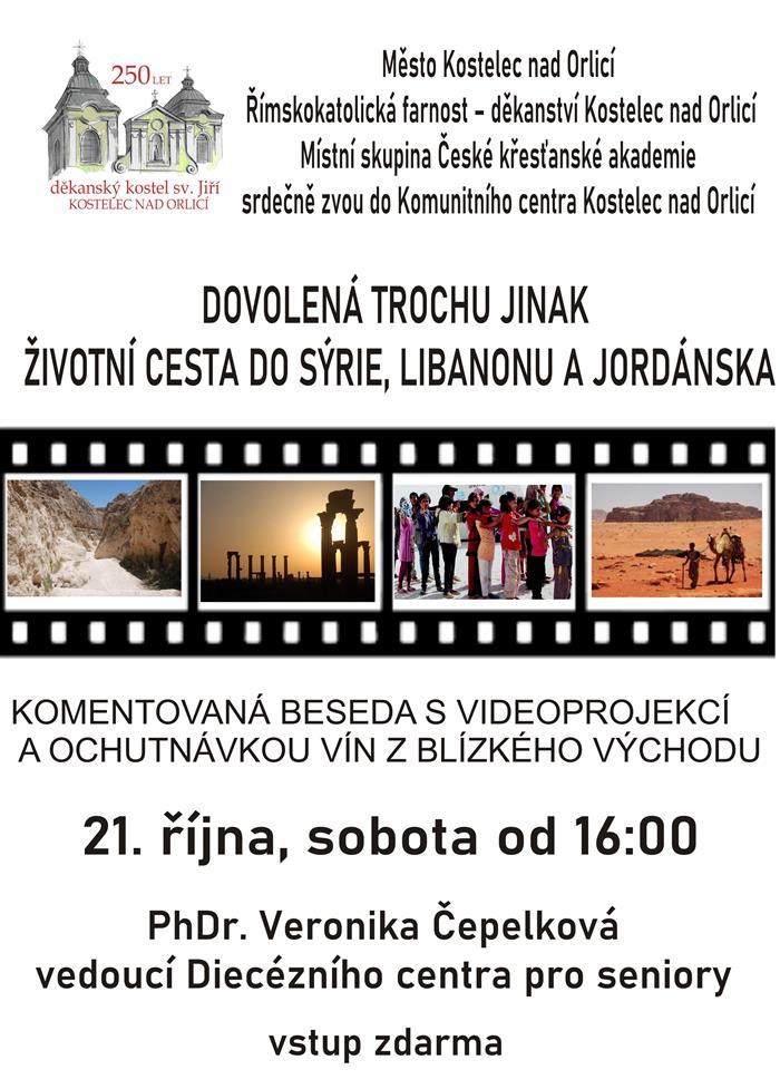 pozvánka, Dovolená trochu jinak – životní cesta do Sýrie, Libanonu a Jordánska, 21.10.2023