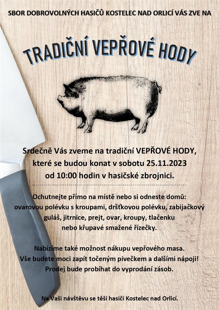 pozvánka, vepřové hody