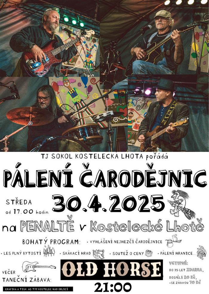 grafická upoutávka, Pálení čarodějnic  30. dubna v 17:00 hodin