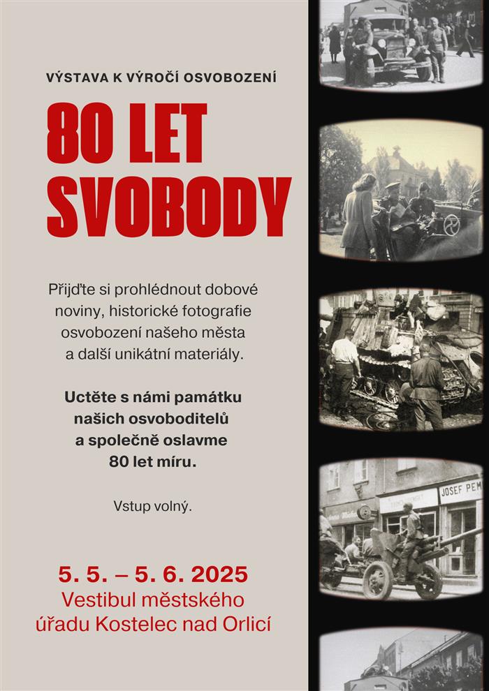 grafická upoutávka, Výstava k 80. výročí osvobození – Kostelec nad Orlicí