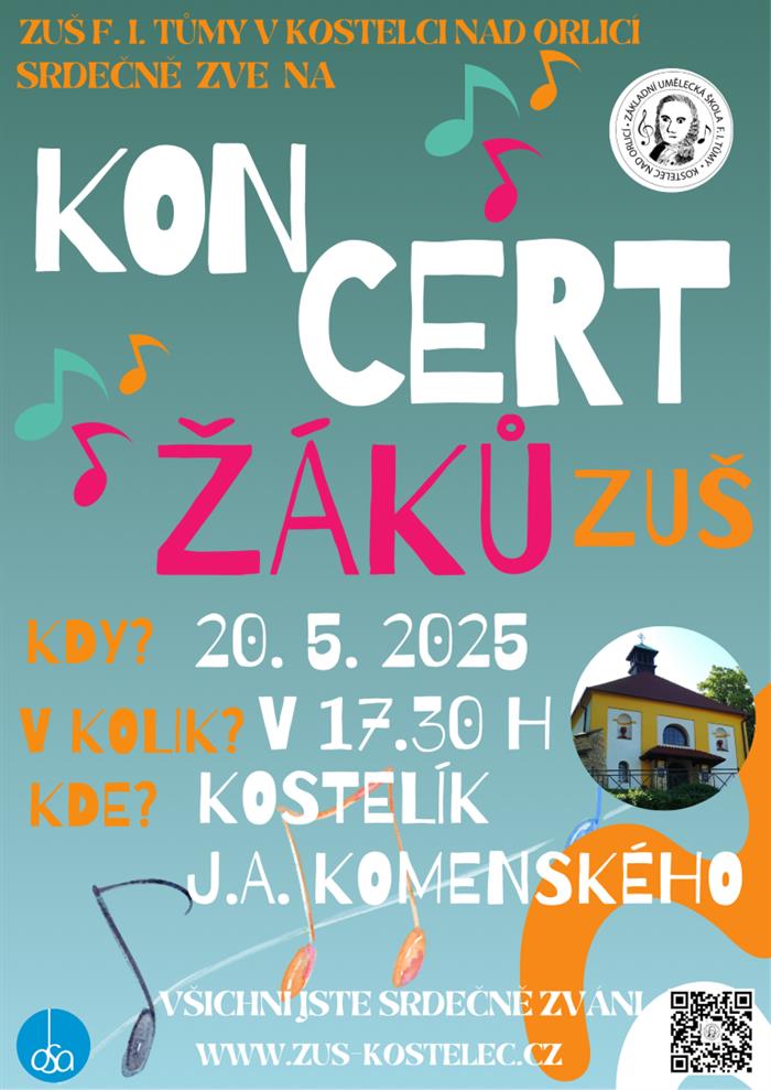 Plakát na koncert studentů