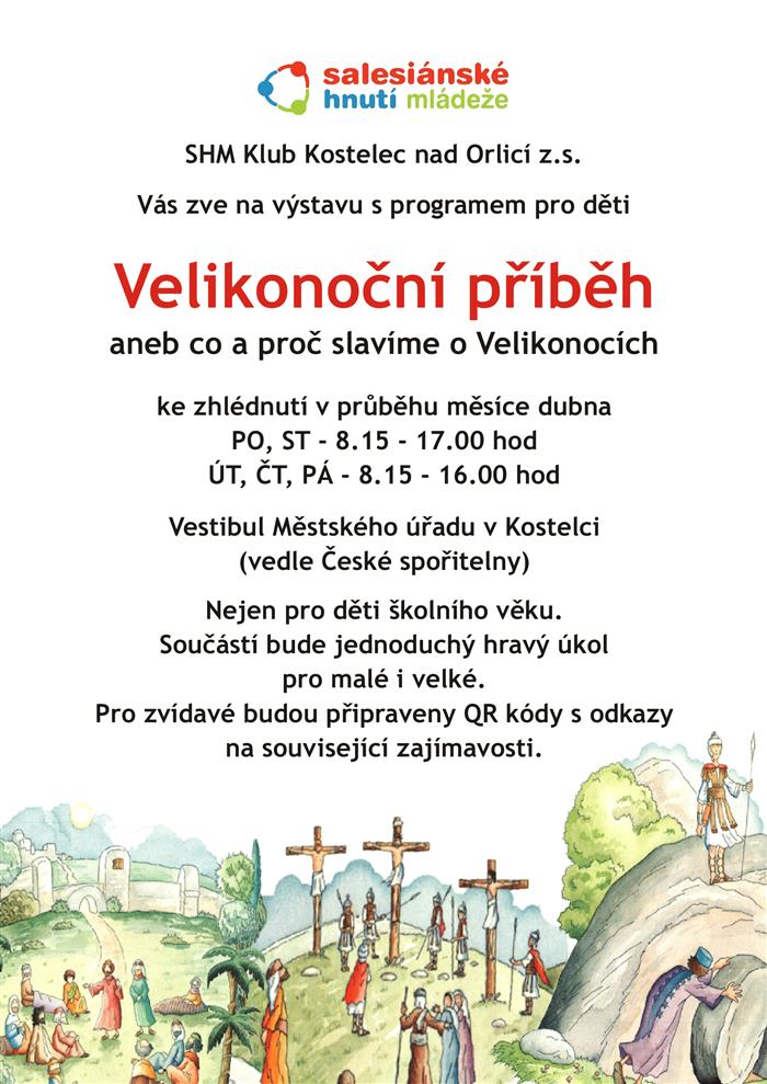 Velikonoční příběh aneb co a proč slavíme o Velikonocích - vestibul Městského úřadu v Kostelci