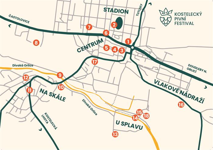 mapa stanovišť pivního festivalu 22.04.2023