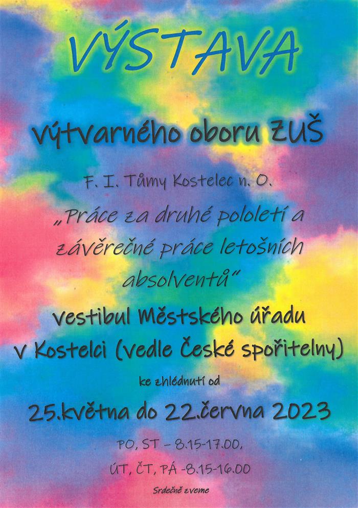 výstava výtvarného oboru ZUŠ od 25. května do 22. června 2023