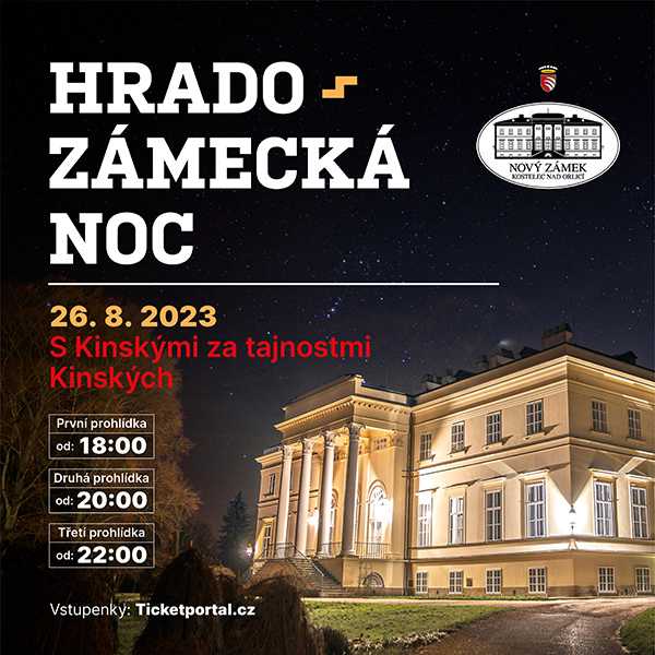 Hradozámecká noc s Kinskými za tajnostmi Kinských, 26. srpna 2023
