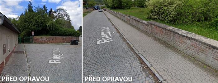 foto, původní stav před opravou zdi