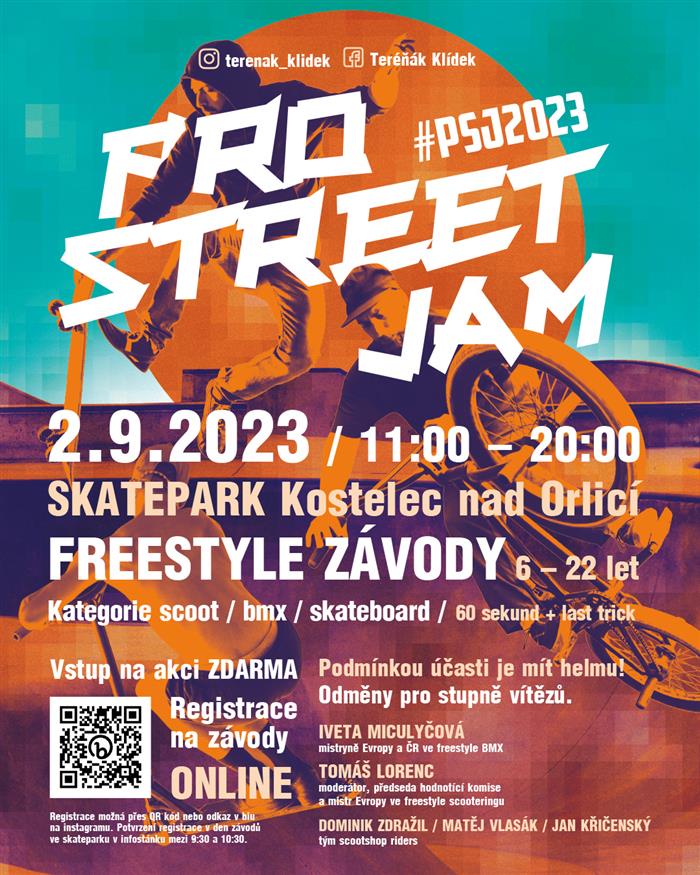 pozvánka, Pro street jam 2023 2.9.2023 od 11:00