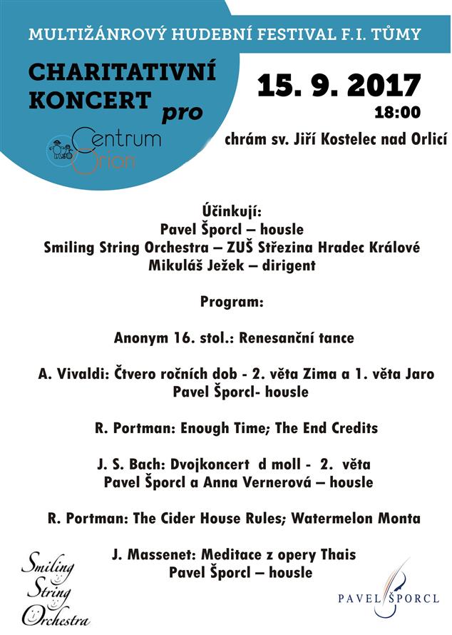 Program koncertu Pavla Šporcla