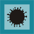 grafická ikona, coronavirus