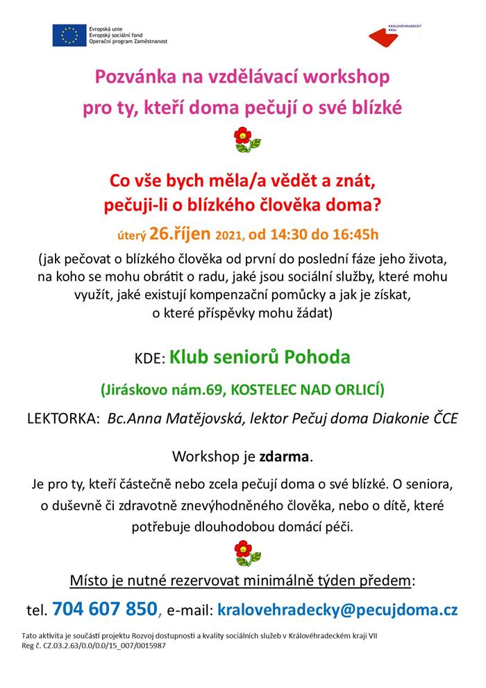 workshop Kostelec - Klub seniorů, podzim