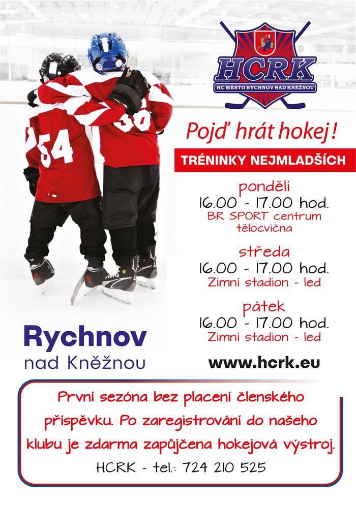 Ilustrační plakát - Pojď hrát hokej! Tréninky nejmladších.