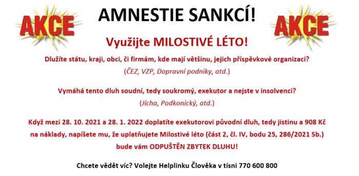 grafický plakát - Amnestie sankcí, Chcete vědět víc - zdroj: Člověk v tísni
