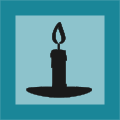 grafická ikona, svíčka