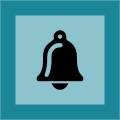 grafická ikona, zvonek