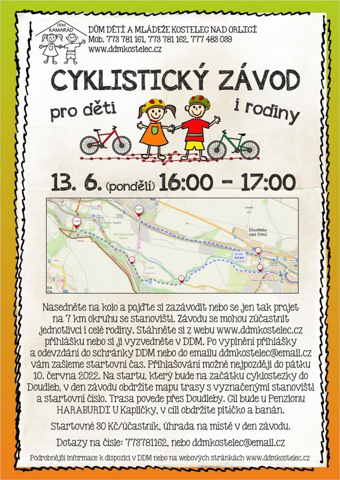 pozvánka na cyklistický závod 16.06.