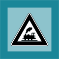 grafická ikona, zelezniční přejezd