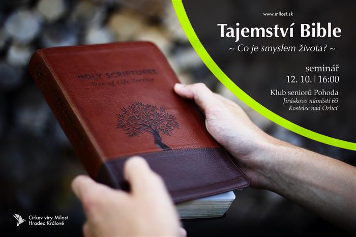 Seminář Tajemství bible, 12.10.2022 od 16:00 hodin