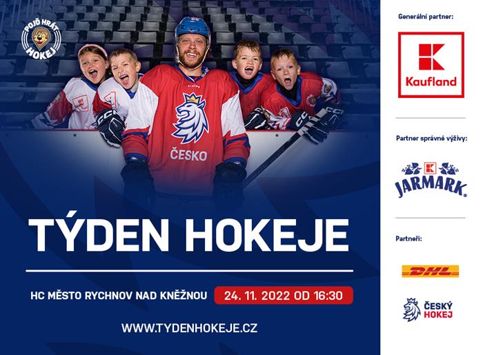 24.11.2022 v 16.30 hodin Zimní stadion v Rychnově nad Kněžnou - Týden hokeje