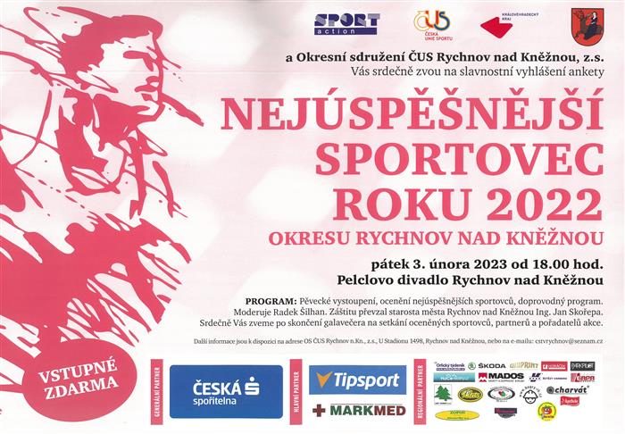Slavnostní vyhlášení ankety Sportovec roku 2022, 3. února od 18:00 hodin