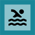 grafická ikona, plavec